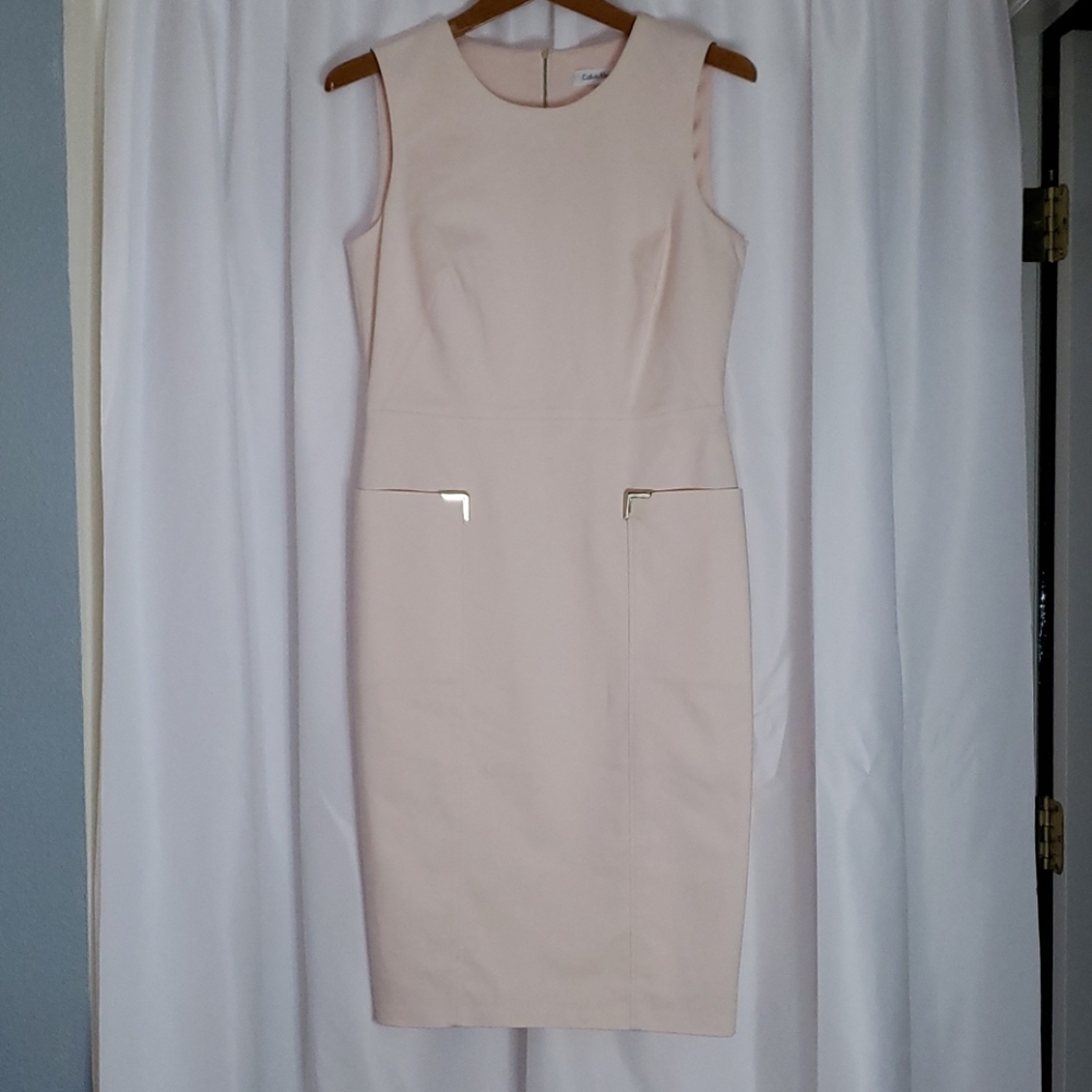 Calvin Klein pale pink sheath dress